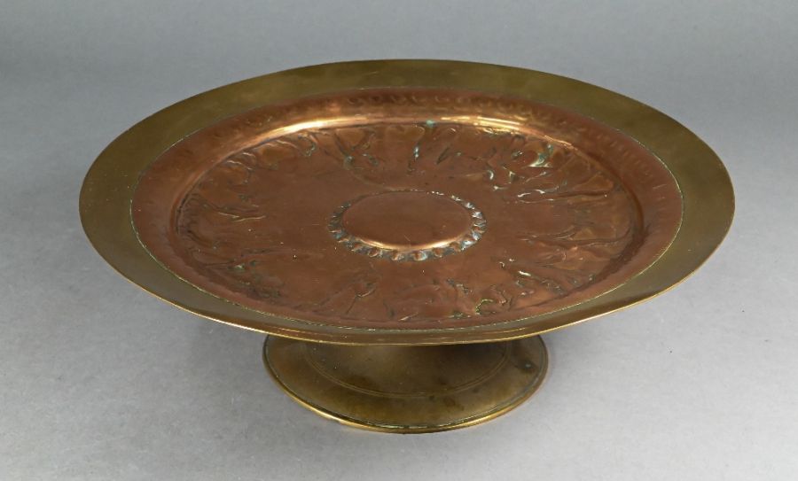 A 19th century French bronze and copper tazza - Image 2 of 4