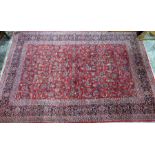 A fine old Persian hand-made Kashan carpet, 354 cm x 240 cm