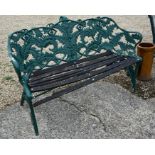 A Coalbrookdale fern leaf design cast iron garden bench