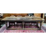 An antique oak refectory table