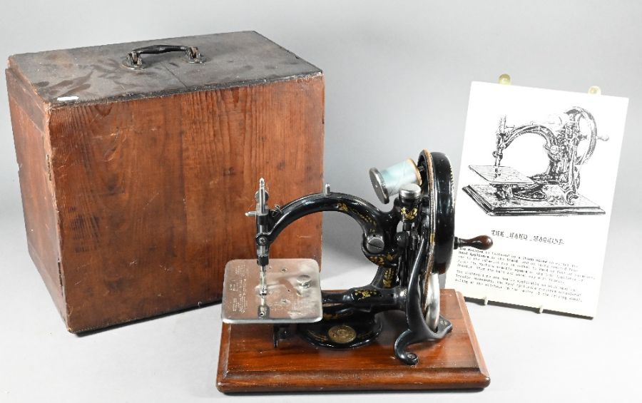 Willcox and Gibbs 1883 patent sewing machine with box - Image 2 of 5