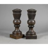 A pair of 19th century heavy bronze 'thistle' doorstops