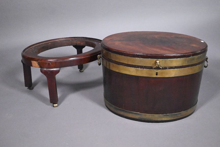 A George III brass bound mahogany wine cooler - Image 7 of 8