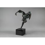 Isaac Kahn large bronze abstract figure, female dancer