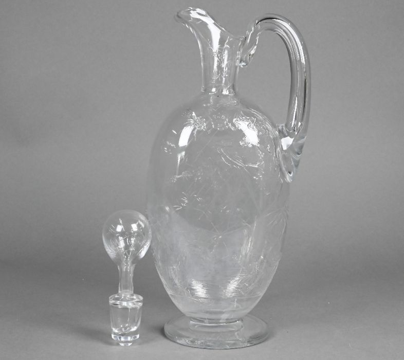 A Victorian Aesthetic Movement wine ewer and stopper - Image 2 of 5