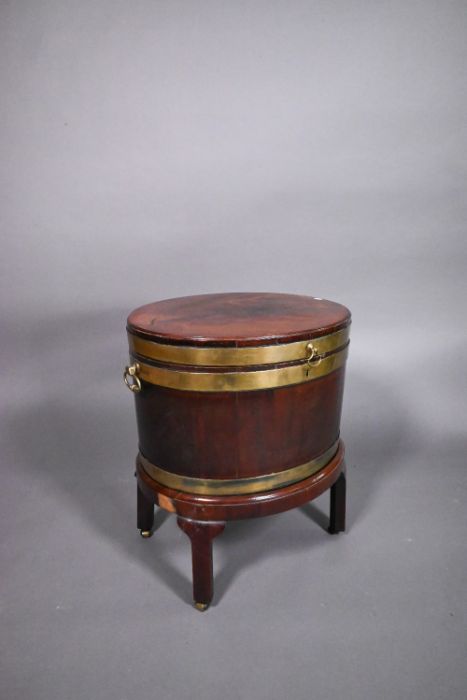 A George III brass bound mahogany wine cooler - Image 2 of 8