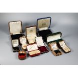 A collection of vintage and later ring and jewel boxes