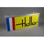 A Heller (model car maker) illuminated trade-sign