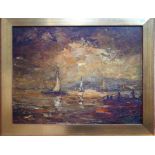 Impressionistic view of sailing boats