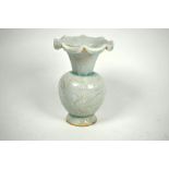 A Chinese qingbai icy-blue glazed vase, 15 cm high, Song style