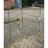 Pair of weathered steel garden screening frames, 128 cm h x 97 cm (2)