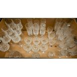 Set of eight Waterford Sheila wine glasses to/w a silver mounted ship's decanter with silver