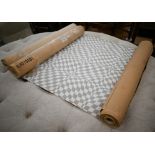 Three rolls of 1950s/60s wallpaper with grey and white 'psychedelic' distended chequer design
