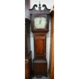 A late Georgian oak and mahogany longcase clock, the thirty hour movement by James Brown of