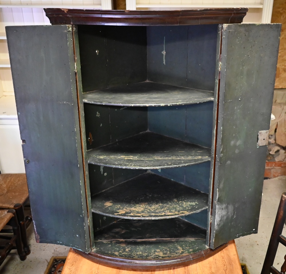 An 18th century flame mahogany barrel corner cupboard - Image 2 of 2