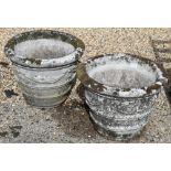 Two stonecrete garden planters (2)