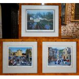 A set of four limited edition Margaret Laxton Chateau prints from the Village France Collective