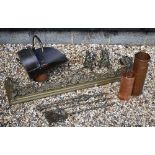 Vintage Negretti & Zamba cylindrical copper rain-gauge to/w a copper coal helmet, ornate cast-bras