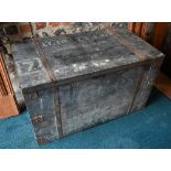 A vintage zinc lined oak trunk