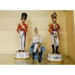 Three china figures of Napoleonic soldiers (1 a/f)