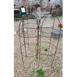 Trio of weathered steel arrowhead obelisks, 130 cm h (3)