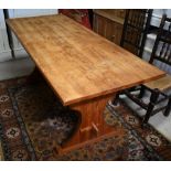 An old pine kitchen table, 182 x 75 x 76 cm h