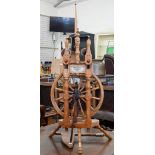 Meta Abrews Sedenboufen 1885 - An antique turned fruitwood spinning wheel