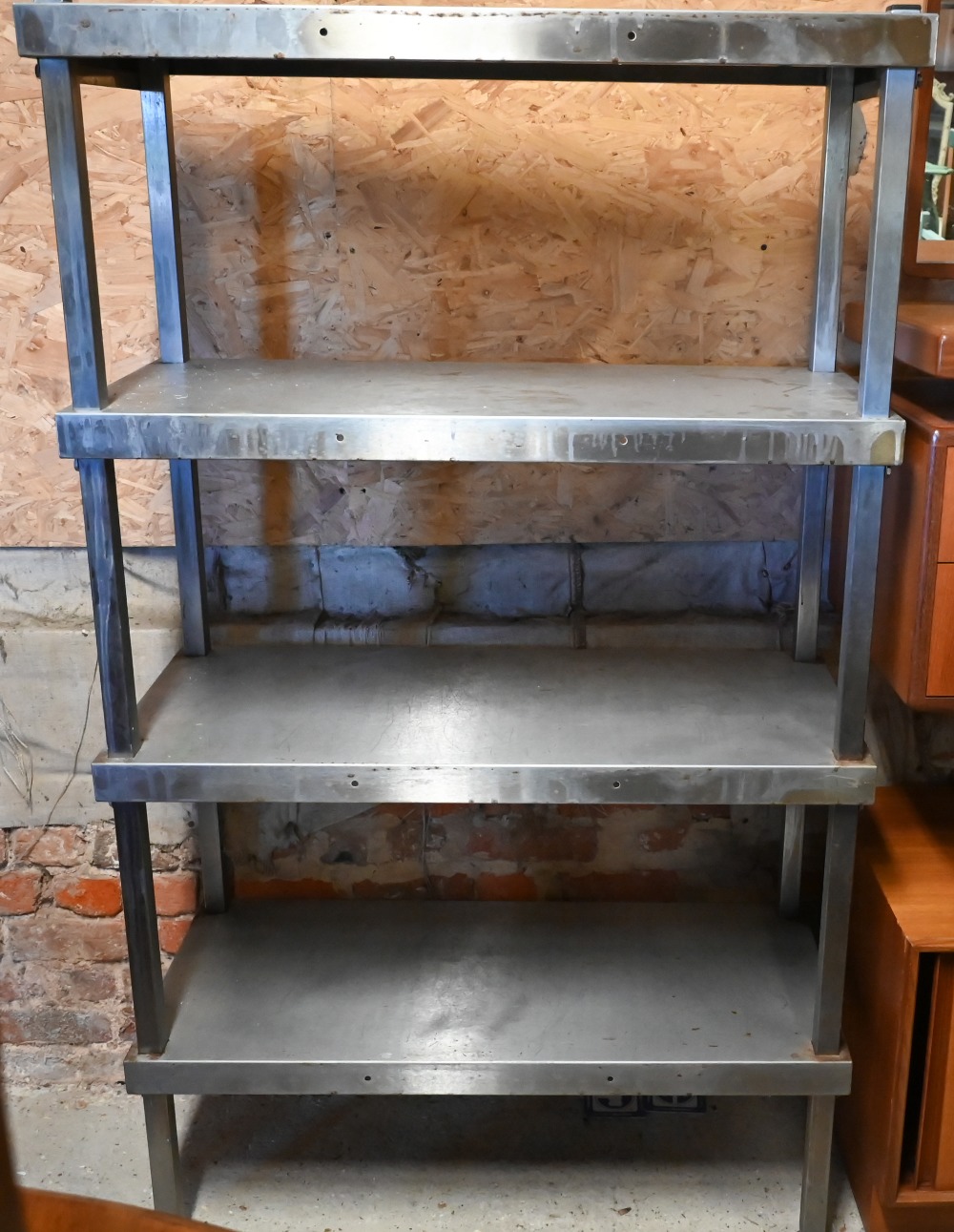 A stainless steel four-tier catering rack, 90 x 40 x 151 cm h - Image 2 of 2