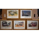 Seven framed Motor Prints - 'The Endless Quest for Speed', 23 x 30 cm (7)