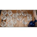 Set of four Brierley glass rummers, to/w six Brierley cut hock glasses various other glasses and a