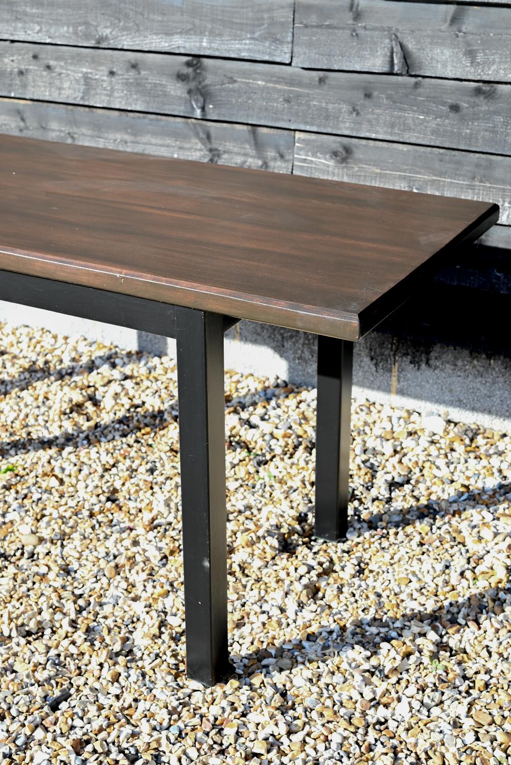 A modern stained hardwood console table, 188 cm wide x 62 cm deep x 75 cm high - Image 2 of 3