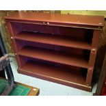 A salmon pink painted open bookcase a/f, 134 x 37.5 x 105 cm h