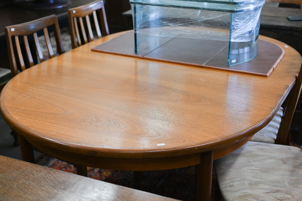 A G-Plan teak extending dining table with fold-out central leaf, 206 x 112 cm wide x 73 cm high, - Image 3 of 5