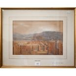Lady Frances Vernon Harcourt attrib - 'Forum Pompeii', watercolour, 24 x 35 cm