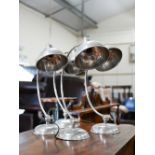 Four chrome plated adjustable arch desk lamps, approx 50 cm high (4)