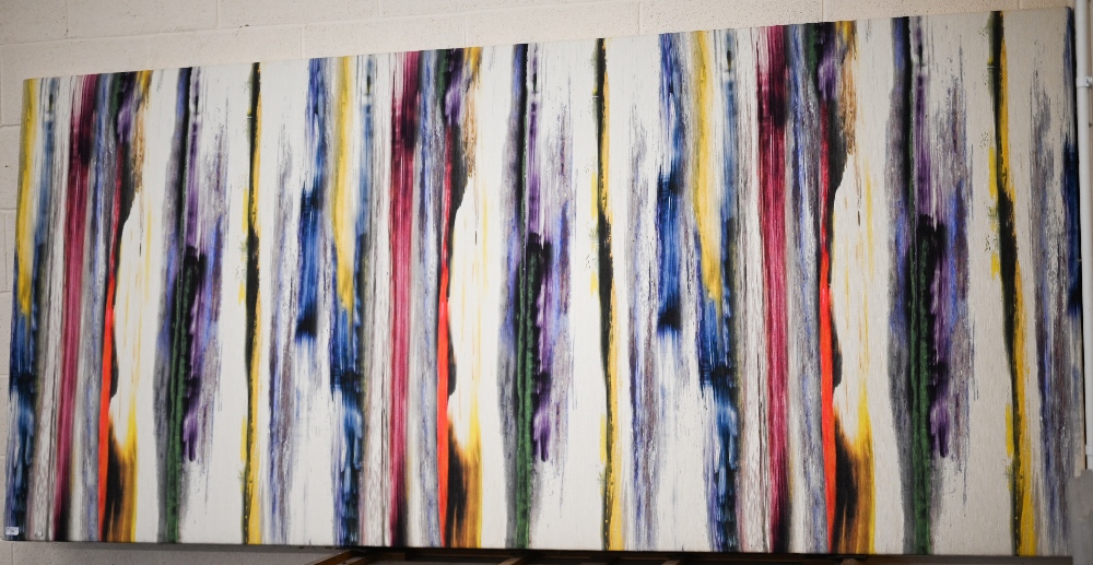 A large printed fabric abstract panel, 124 x 270 cm - Image 5 of 5