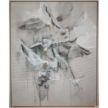 Lowe - Abstract birds in flight, oil on canvas, signed lower right, 90 x 74 cm