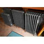 Six contemporary cast iron column radiators, various sizes (6)