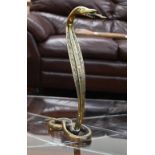Indian brass 'Cobra' lamp-bracket, 37 cm