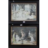 Pair of prints after Frank Robert Spacey (1865-1945) - Regency family scenes, 34.5 x 49 cm (2)