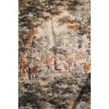 An antique Belgian tapestry frolicking pastoral scene