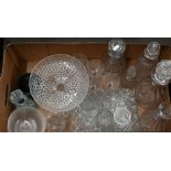 Various Georgian and later drinking glasses to/w decanters, bowls, comport etc (box)