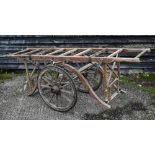 A Victorian coach build funeral bier 'Ol Grave Where is Thy Victory' inscribed ladder-coffin rack on