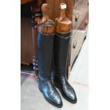 Pair of lady's leather riding boots with lasts