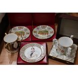 Boxed Caverswall china Royal Commemorative three-handled loving cup to/w an unboxed example for