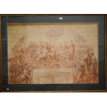 A large classical tableau, print, 71 x 106 cm