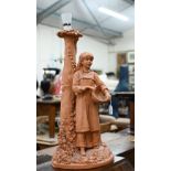 Terracotta sculptural lamp 'June' by Sue Broadhead, 53 cm high