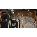 Boxed Edinburgh Crystal Royal Commemorative decanter and goblet to/w various unboxed good quality