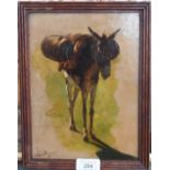 Chrysener - Belgian wine carrier, oil on board, signed, 23 x 17 cm