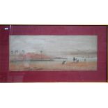 H S Lynton (1886-1912) - 'Cairo', desert scene, watercolour, signed lower right, 26 x 63 cm